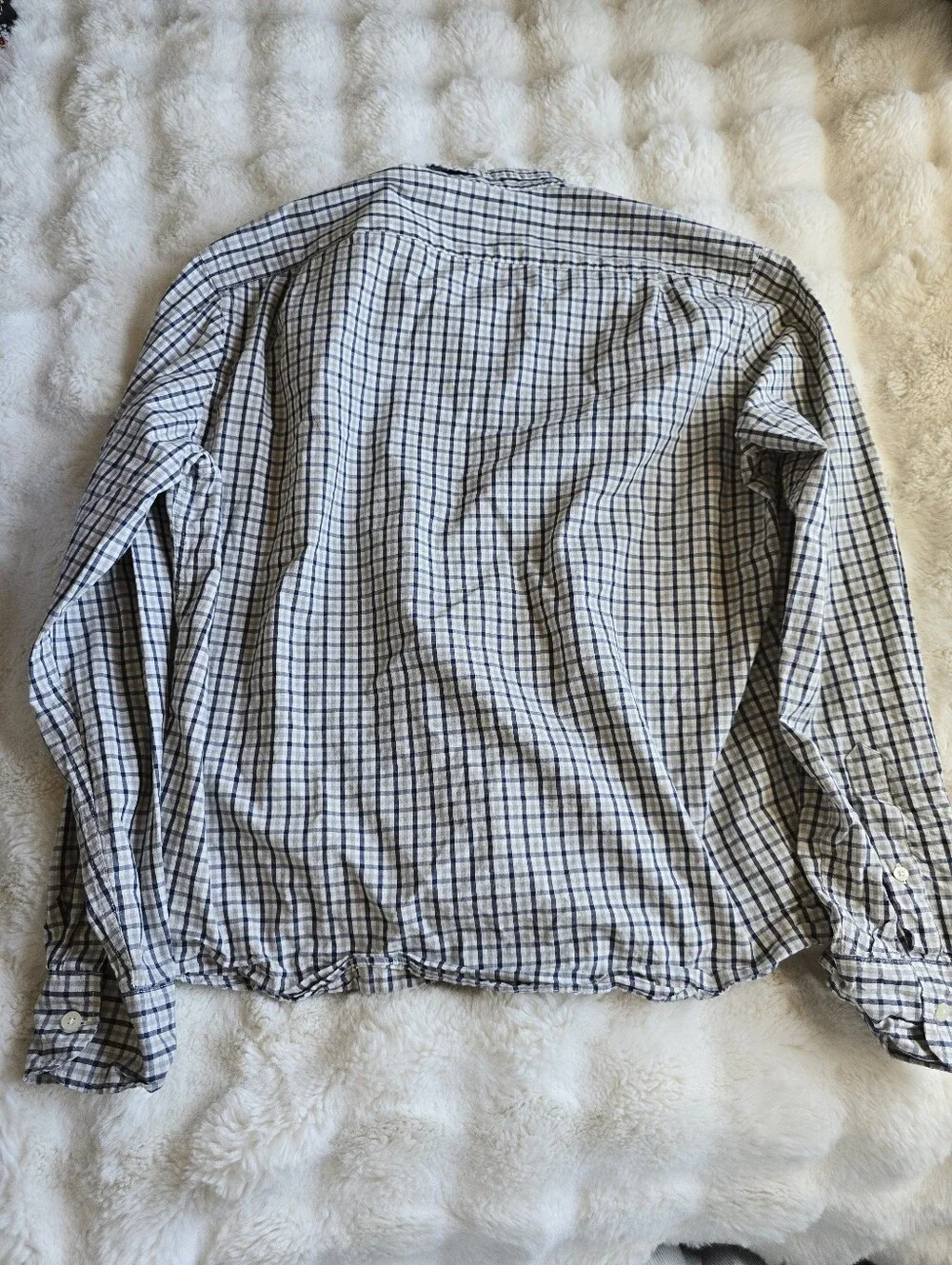J. Crew Slim Long Sleeve Button-Down Shirt in Navy and White Checkers